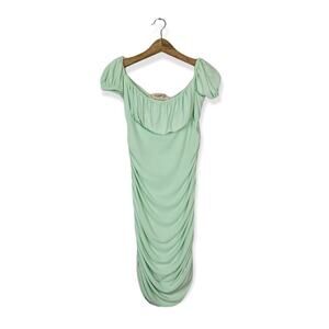Club L London Mint Green Ruched Mini Dress Size 8
